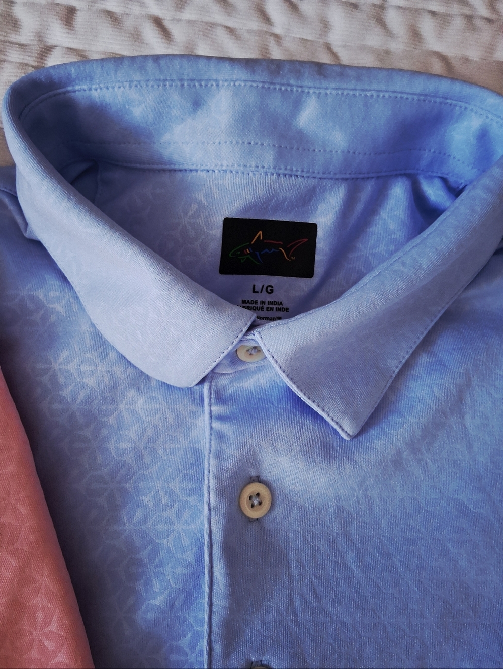 2 Greg Norman ML75 Dry Cooling Moisture Wicking Golf Polo Blue & Coral Sz:L - Picture 3 of 6